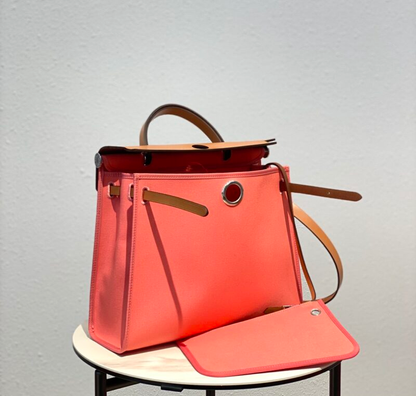 H HERBAG ZIP 31 BAG PALLADIUM HARDWARE PINK 31CM