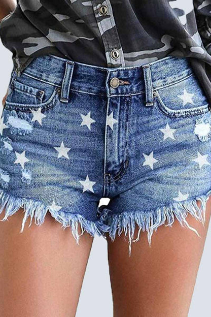 Lindos pantalones cortos vaqueros con estrellas