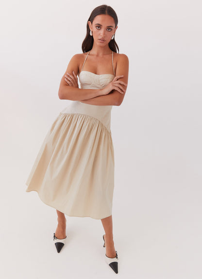 Yvette Corset Midi Dress - Desert Sage