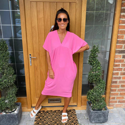 Chic Midi Dress with Cheeky Neckline | Great for Everyday Wear