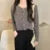 Cárdigan de punto para mujer, jersey coreano de manga larga con una hilera de botones, cárdigan elegante de cuello redondo, prendas de vestir exteriores para primavera y otoño