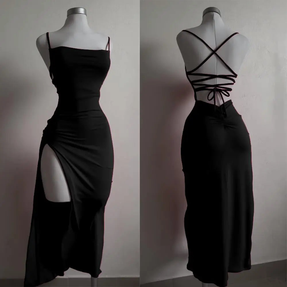 Vestido nuevo y explosivo de verano con tirantes halter de alta sensibilidad y estilo Spice Girl.