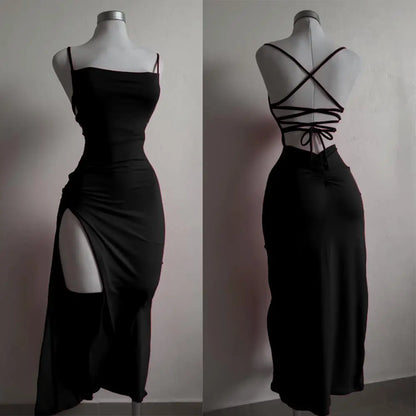 Vestido nuevo y explosivo de verano con tirantes halter de alta sensibilidad y estilo Spice Girl.