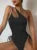 Solid V-neck One Piece Swimsuit for Women Sexy Cross Bandage Swimwear Backless Bathing Suit  New Monokini