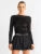 Camiseta de malla transparente de verano para mujer, top plisado de retazos transparente, top corto ajustado, camiseta lisa para mujer, jersey