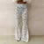 Sexy Lace Sheer Flare Pant Women Hollow Out Lady Vacation Long Trousers Female 2025 Spring Elastic High Waist Streetwear New