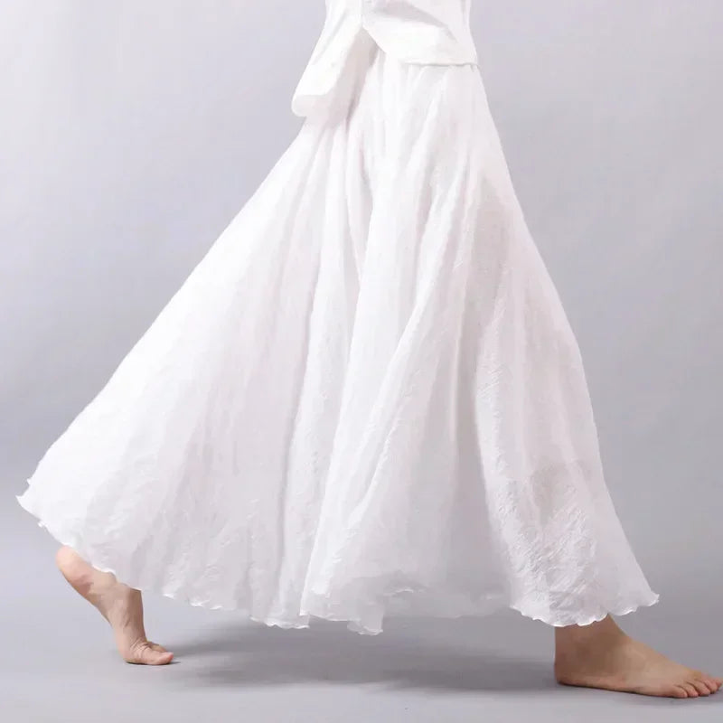 Faldas para mujer, estilo bohemio playero, corte A, doble capa, cintura elástica, largas, cómodas y con temperamento.