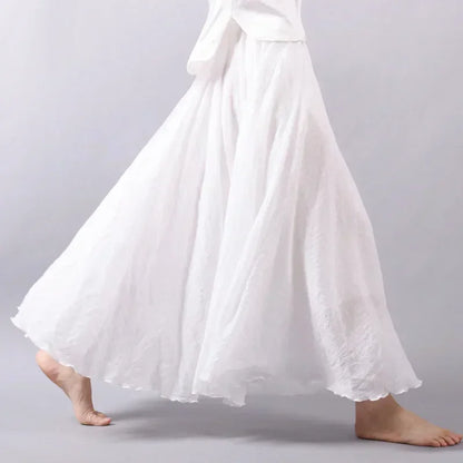 Faldas para mujer, estilo bohemio playero, corte A, doble capa, cintura elástica, largas, cómodas y con temperamento.