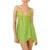 Vestido de hada para mujer, de encaje verde, con tirantes finos, sin mangas, de malla, corte A, minivestido para Halloween, cosplay, ropa de club.