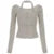 Conjunto de 2 piezas de moda para mujer, camiseta con cuello halter, mangas largas, estilo coreano, blusas sencillas para oficina, combinables con todo.