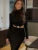 Elegante vestido largo sexy con aberturas para mujer, otoño e invierno, nuevo vestido ajustado de cuello alto y manga larga para fiesta y noche.