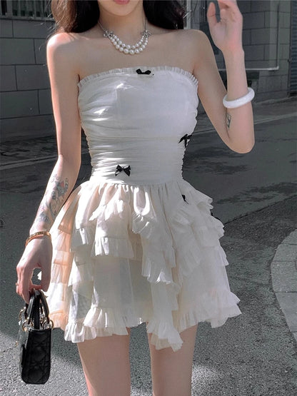 Women Princess Evening Party Prom Sleeveless Slim Elegant Mini Dress A-line Korean Fashion Spring Summer New Vestidos Mujer