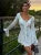 V Neck Long Sleeve Ruffles Lace Up Sexy Elegant Evening Mini Women’S Dresses Elegant Evening Party Dress Streetwear