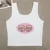 Camiseta básica americana de cuello redondo con estampado de letras, de punto, de manga corta, estilo Spice Girls, top corto ajustado de verano