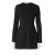 Elegante minivestido ajustado de manga larga para mujer, corte A, cintura alta, dos bolsillos, liso, para otoño e invierno, nuevo vestido de fiesta para mujer