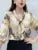 Women Spring Summer Style Chiffon Blouses Shirts Lady Casual Half Sleeve Bow Tie Collar Printed Blouses Tops DF4198