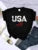 Camisetas con estampado de bandera estadounidense, estrellas y rayas, para mujer, estilo hip hop callejero, transpirables, de verano