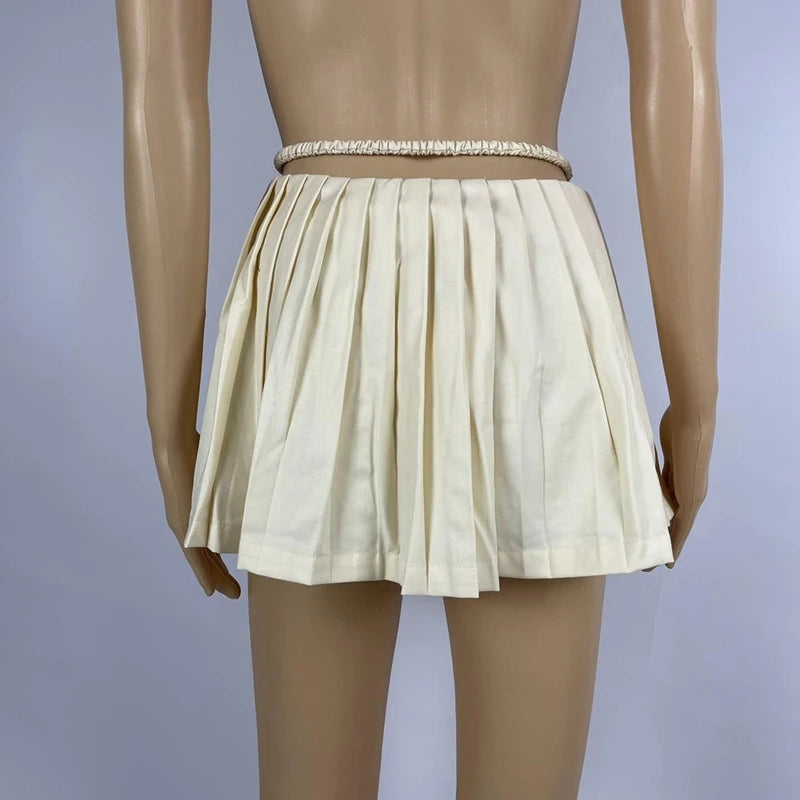 Minifalda coreana de cintura baja con vendaje, estilo E-Girl, años 2000, estilo retro preppy kawaii, con cremallera, plisada, estilo Y2K, estilo grunge y hadas