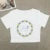 Camiseta de manga corta con cuello halter para mujer, estilo Y2K, con texto artístico, nueva temporada de estampado callejero de Europa y Estados Unidos