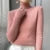 Suéter liso para mujer, jersey de punto de cuello alto medio, estilo Harajuku coreano, tejido grueso, moda de otoño e invierno, jerséis ajustados