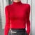 Suéter liso para mujer, jersey de punto de cuello alto medio, estilo Harajuku coreano, tejido grueso, moda de otoño e invierno, jerséis ajustados
