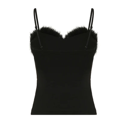 Camisola Y2k Baddie con lentejuelas y cuello falso para mujer, sin mangas, lisa, ajustada, a la moda, sexy, Gyaru