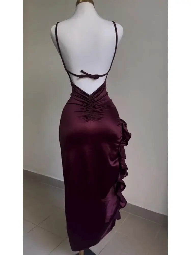 Europa y Estados Unidos explosivo nuevo vestido transfronterizo verano senior sentido Y2K sexy halter vestido Spice Girl