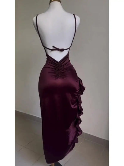Europa y Estados Unidos explosivo nuevo vestido transfronterizo verano senior sentido Y2K sexy halter vestido Spice Girl