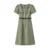 Vestido de verano para mujer, con escote cuadrado y abertura, estilo utilitario lavado con sal y aires vintage.
