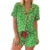 Pijama navideño bonito con estampado de bastón de caramelo y lazo, conjunto de pijama de manga corta con botones y pantalones cortos anudados de Navidad, conjunto de pijama de 2 piezas para mujer
