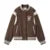 Abrigo para mujer, chaqueta holgada con bordado de patchwork y contraste de colores, nueva chaqueta de béisbol de lana sintética para invierno.