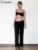 Camisola corta con fruncido para mujer, conjunto de 2 piezas de verano, a la moda, color liso, con pantalones de cintura elástica, ropa de club sexy a juego para mujer