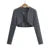 Autumn V neck Open stitching Cropped Blazer Women Full Sleeve Short Suits Fashion Outerwear