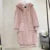 Abrigo largo de piel sintética de marca de lujo de moda de invierno para mujer, chaqueta con capucha y cremallera, abrigos gruesos y cálidos de piel sintética de conejo de peluche