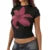 Top corto Y2K de los años 2000 para mujer, camiseta de bebé con estampado floral, cuello redondo, manga corta, ropa estética Fairycore, ropa urbana