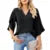 Blusas de verano para mujer, camisas casuales para dama, blusas de color liso con cuello en V y mangas cortas acampanadas