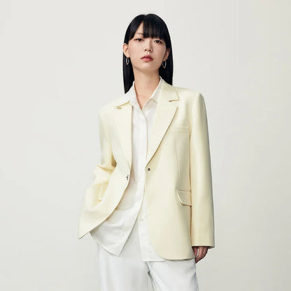 Chaqueta de otoño para mujer, nueva, de longitud media, color liso, para uso diario, combinable, informal, a la moda, para mujer