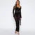 Vestido negro transparente Y2k para mujer, ropa de manga larga, ajustado, sexy, de cintura alta, para otoño