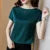 Blusas de oficina de verano de manga corta con cuello redondo, blusa de satén, camisas para mujer, camisas casuales lisas y holgadas, blusas DF4904