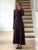 Vestido largo de punto para mujer, otoño invierno, nuevo, informal, retro, de cintura alta, acanalado, suéter, vestidos ajustados, trajes de fiesta para mujer