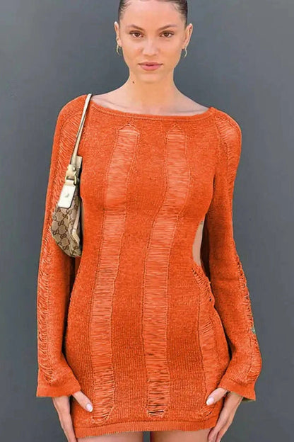 Backless Lace-Up Bodycon Mini Dress