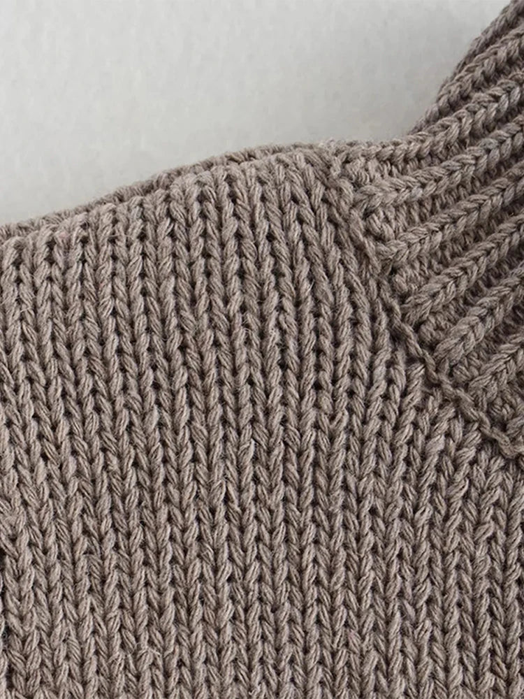 Elegant Knitted Sleeveless Tassel Sweater Women Vintage Solid Turtleneck Pullover Sweaters Female Spring Chic Design Street Tops