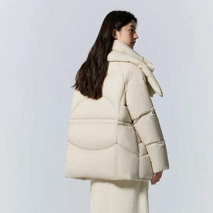 Down Jacket Women Medium Length Loose  New Textured Warm Winter Wear