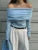 Suéter de punto sin espalda para mujer, top ajustado con banda, liso, corto, ropa de calle, hombros descubiertos, elegante, de punto para otoño