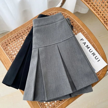 Minifalda negra JK Preppy para mujer, estilo Y2K, estilo urbano, faldas plisadas de cintura alta, moda coreana de verano, falda acampanada que combina con todo, nueva