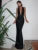 Halter Deep V Neck Backless Sexy Maxi Dress For Women Fashion Solid Sleeveless Bodycon Club Party Evening Long Dress