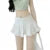 Falda Y2K Coquette para mujer, ropa blanca con ribete de encaje, tiro bajo, holgada, corte A, faldas cortas, faldas Fairycore de los años 2000, ropa de calle