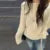 Suéteres casuales de punto con cuello redondo para mujer, suéter coreano holgado liso con tiras finas, prenda de punto elegante de calle para otoño