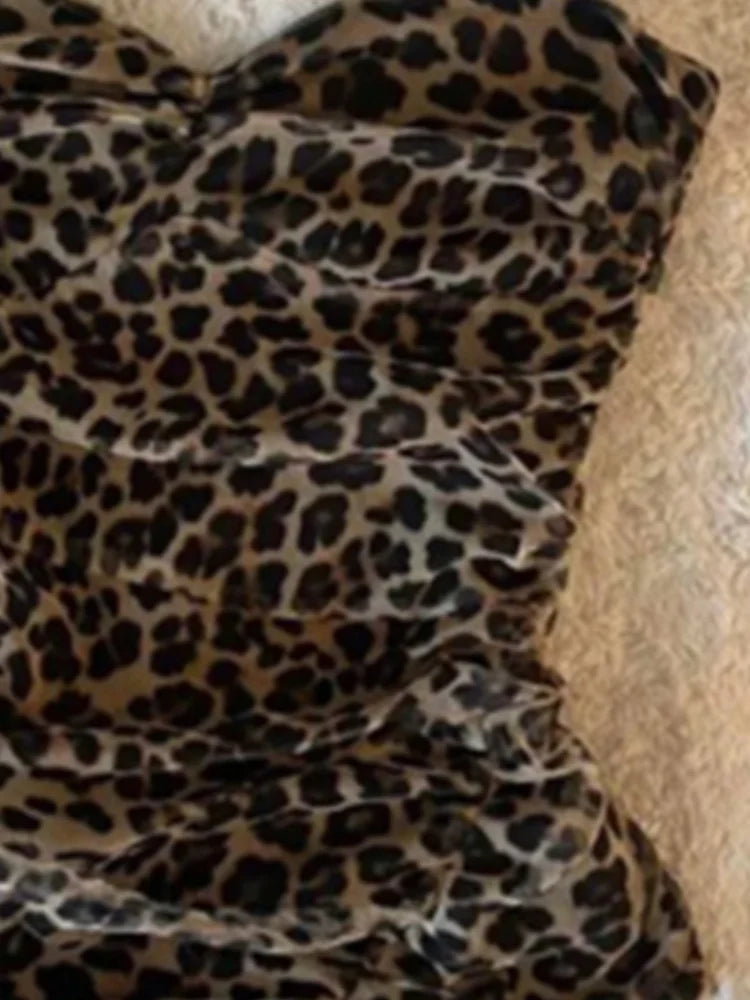 Tops de tubo con estampado de leopardo, ropa de calle, estética urbana, para desplazamientos diarios, retro, sexys, Y2k, cómodos tops de tubo de verano para mujer