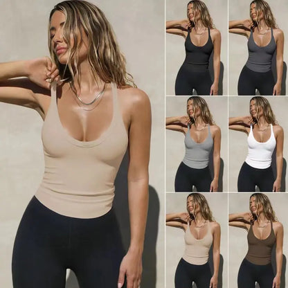 Nuevo chaleco básico para mujer, primavera verano, Europa y Estados Unidos, top ajustado sexy para mujer, marca de moda con camisa base para mujer